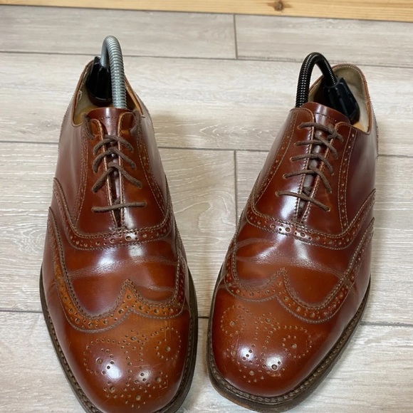 Barker Oxford Brogue Shoes Lace Up Brown UK 8 G - Picture 2 of 9